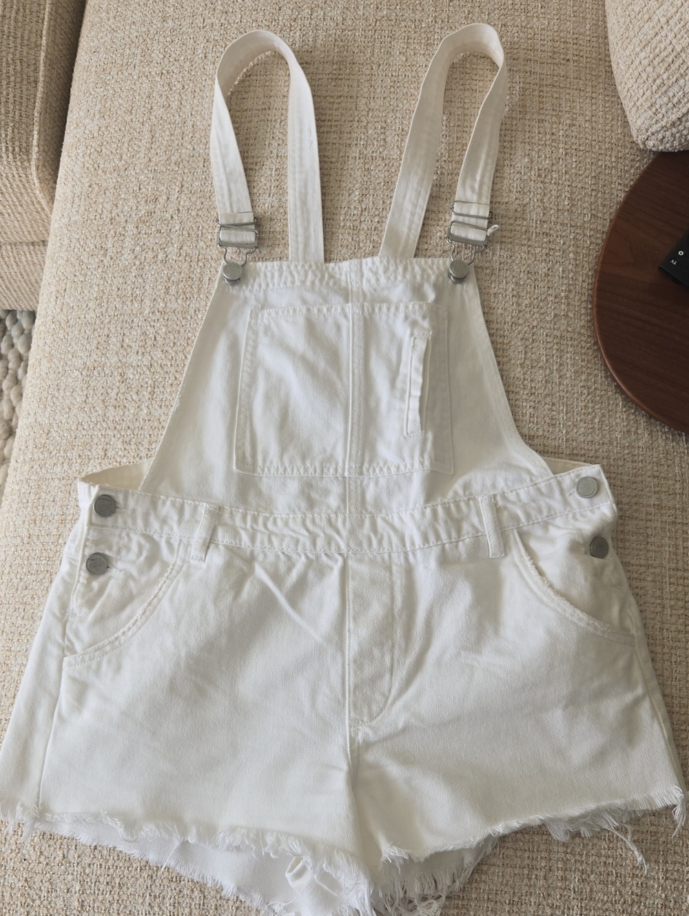Blank NYC White Denim Bib Shortalls